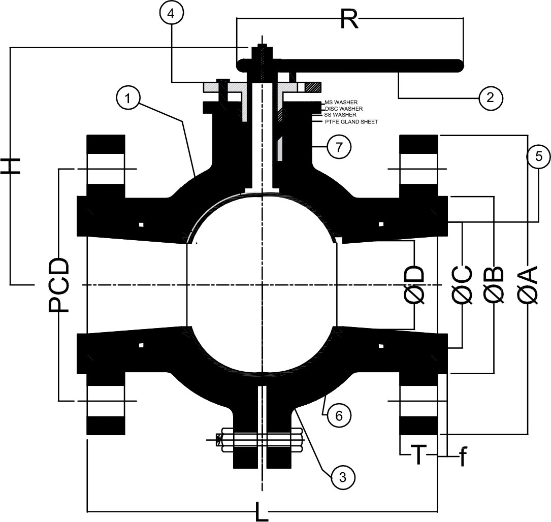 FEP Lined Ball Valve